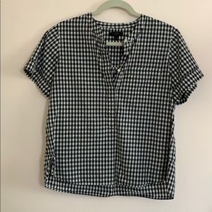 J. Crew black and white gingham relaxed popover